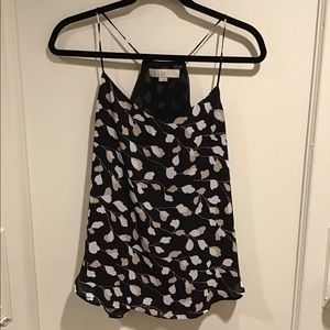Black/beige/white floral tank